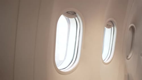 Empty Airplane Seats and Windows for Travel