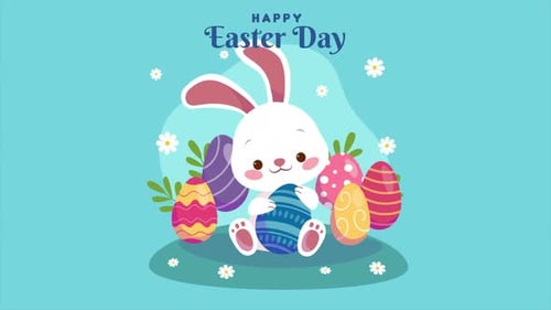Happy Easter Day Animation 4k