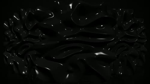 Abstract Glossy Black Fluid Organic Motion Background