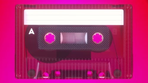 Vibrant Retro Cassette Tape Looping Animation