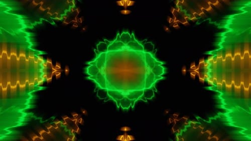 Abstract Orange and Green Energy Rays Loop Animation Background