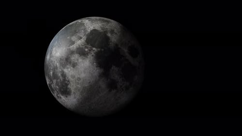 Earth satellite Moon with alpha channel overlay view from outer space 3d render. Solar system