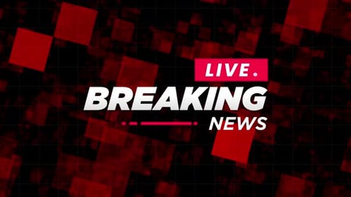 Breaking News Live Title Animation with Red Grid Background