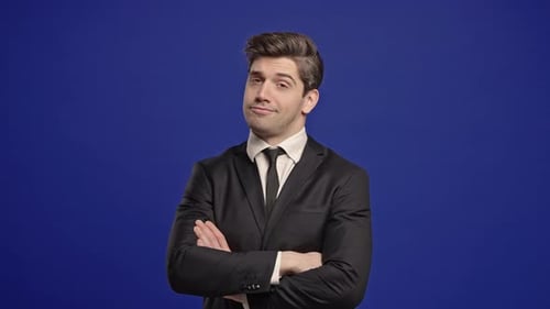Mature Man Executive in Formal Outfit with Arrogant Expression Radiating Pride and Dominance