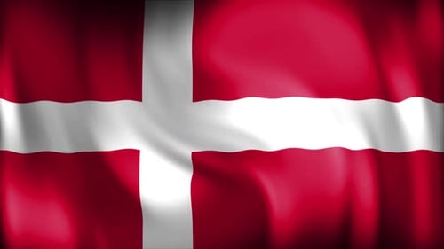 Waving Flag of Denmark Loop Animation