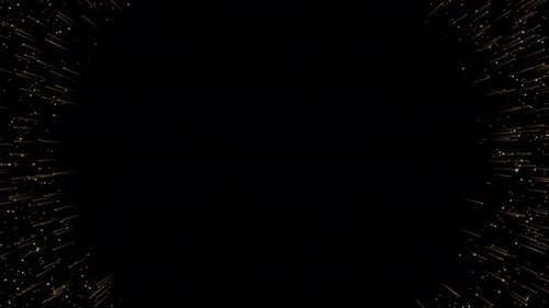 Golden particles sparkles Christmas gold glitters 3D dust trail. Logo reveal Intro animation