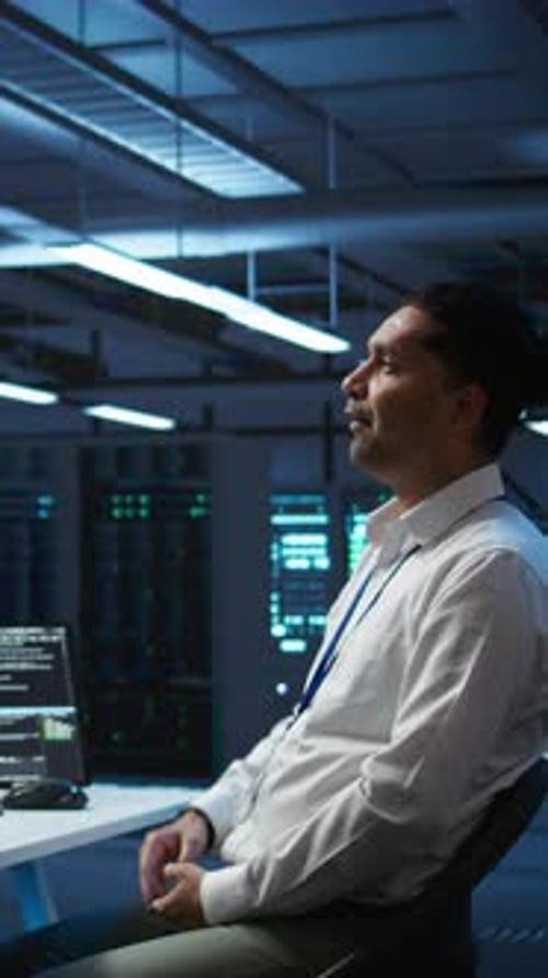 Man Gesturing Interacting With Futuristic Software