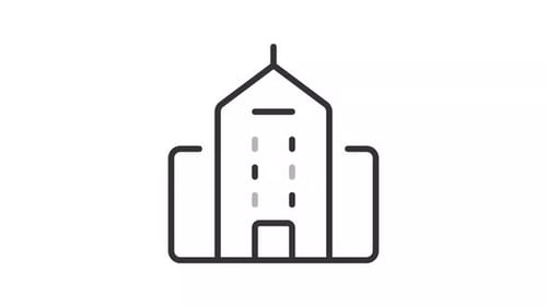Minimalist Corporate Building Icon Line Animation