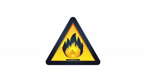 Animated Fire Hazard Warning Triangle
