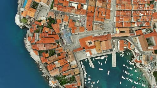 Aerial View of Dubrovnik City in Croatia