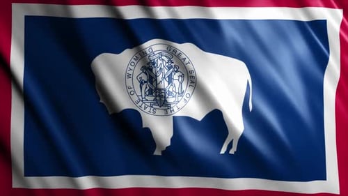 Wyoming State Flag Waving Animation