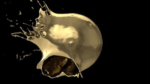 Dynamic Gold Fluid Splashing Motion Graphic