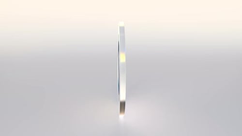 3D Rotating Transparent Disc with Currency Symbols