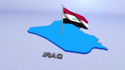 Iraq Map With Flag