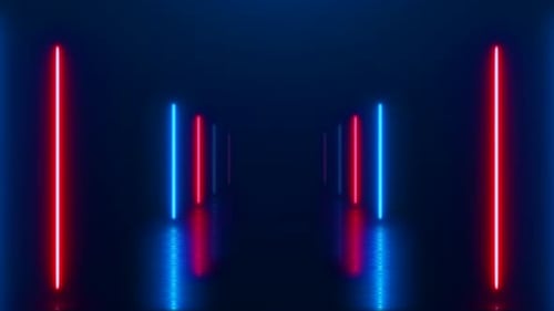 Neon Lines Blue and Pink Tunnel Background