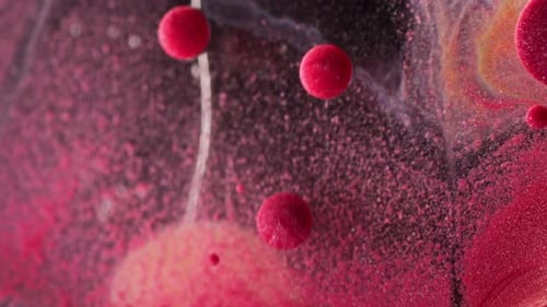 Abstract Macro Shot of Red and Yellow Paint