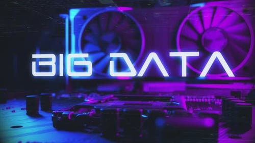 Big Data - Futuristic Technology Motherboard Type Animation