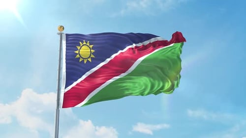 Realistic Flag Of Namibia