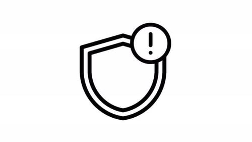 Animated Flat Design Shield Warning Icon