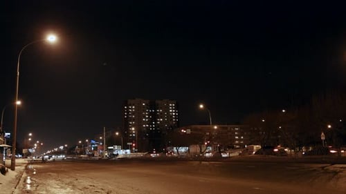 Time Lapse Road Traffic with Automobiles in Evening Time