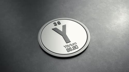 Metallic Yttrium Periodic Table Element Disc