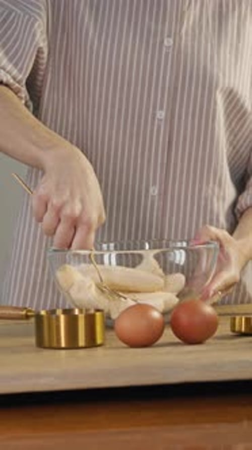 A Novice Chef While Preparing a Meal in Their Kitchen Muddles a Banana and Transforms It Into a