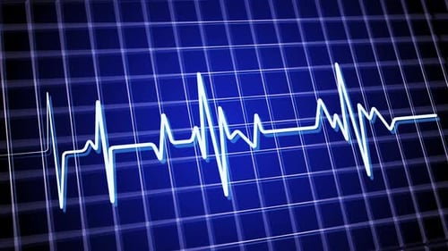 Heartbeat ECG Line with Red Heart Pulse Medical Background Digital Heartbeat Monitor ECG