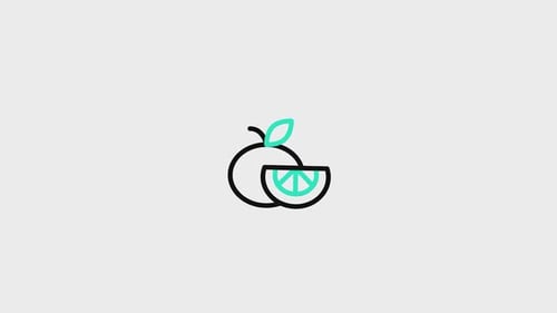 Orangefarbenes animiertes Symbol
