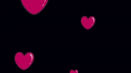 Pink Hearts Floating Upwards Seamless Loop Background