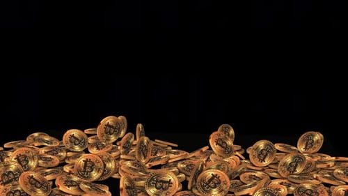 Falling Golden Bitcoin Coins Animation