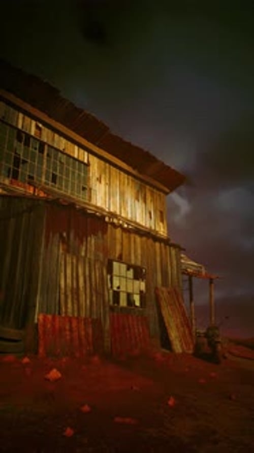 RedTinted Barn in Rural Setting