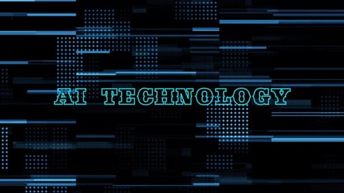 AI technology text background.