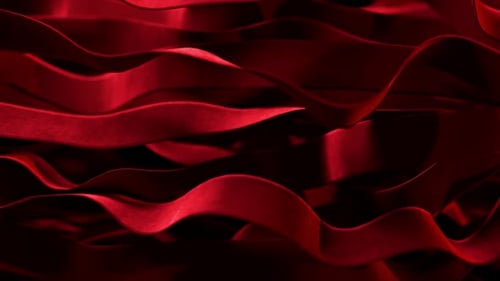 Abstract Red Ribbons Smooth Flowing Animation