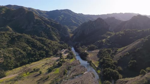 Enjoy Breathtaking Scenic Views of the Beautiful Malibu Hills and the Serene River in California