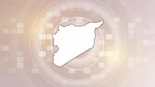 Animated Syria Map Outline Reveal with Digital Background