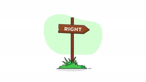 4K Right Direction Signs Arrows Animation Video