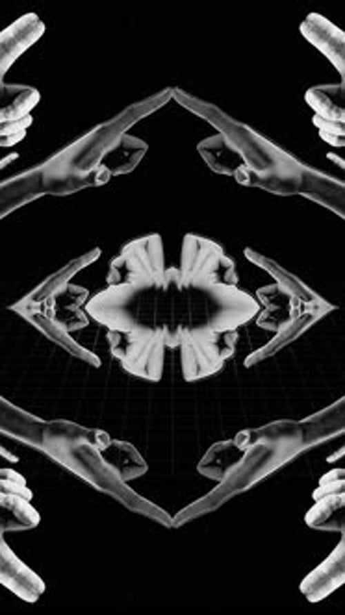 Kaleidoscope Hands Loop with Retro Grain Effect