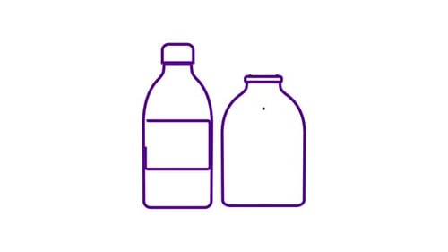 Animated Line Art Bottles with Measurement Scale Icon