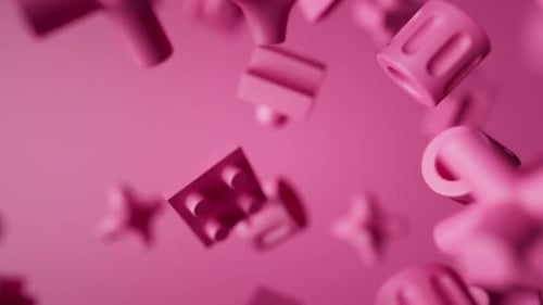 Abstract 3D Pink Shapes Background Animation