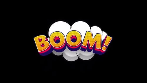 Explosive BOOM! Comic Book Pop Art Text Animation