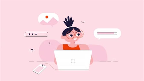 Young Girl Working on Office with Taskings 4K