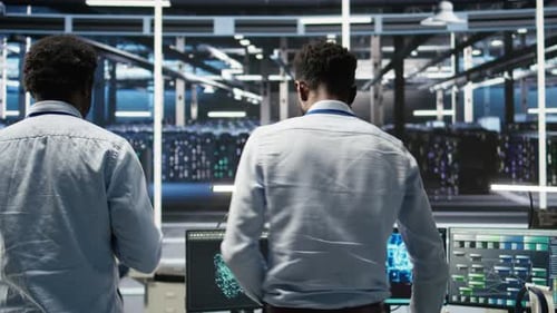 El equipo de ingeniería de Server Hub interpreta los gráficos de análisis de datos generados por IA
