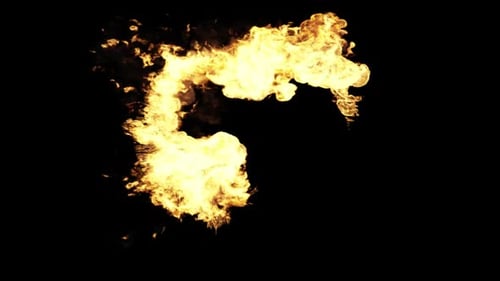 Circle of fire burning top down view with transparent background