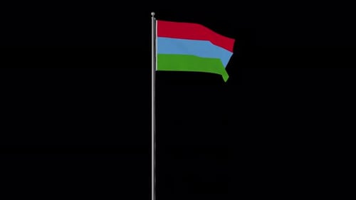 Republic of Karelia Flag Waving Realistic Alpha Channel Animation