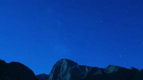 Mountains Silhouetted Under Starry Night Sky