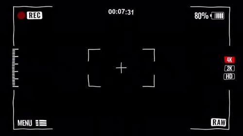 Camera Viewfinder Interface On A Black Background