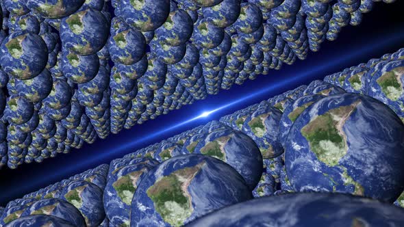 Camera Flying Through Multiverse Earth In Space, Multiverse Science ...