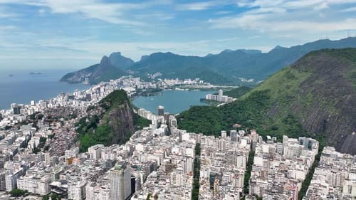 Copacabana Beach at Downtown Rio de Janeiro in Rio de Janeiro Brazil.