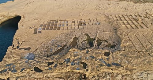Salt Plant in Zebbug on the Island of Gozo Malta Aerial View