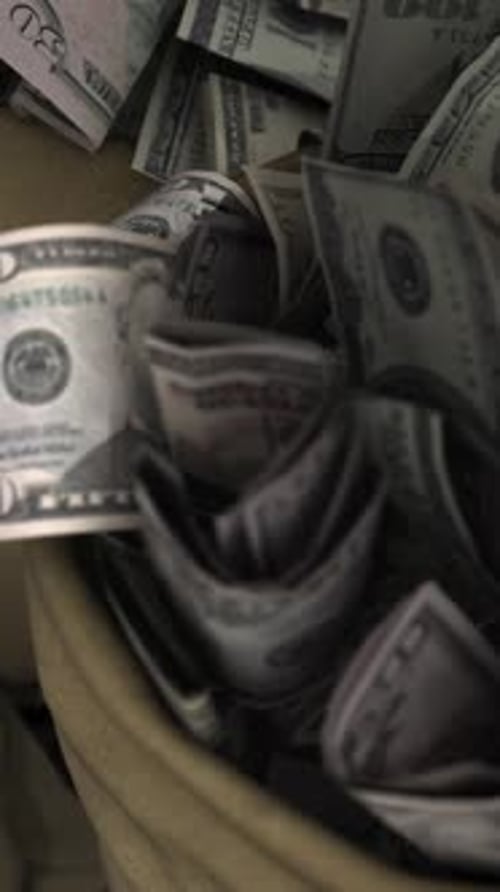 Money Pile Close Up Wealth Finance Background Vertical